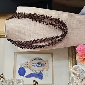 Hawaiian Brown Tree Nut Koa Seed Necklace Lei 19" Drop